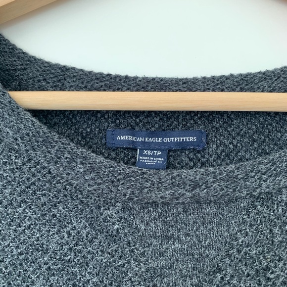 American Eagle Outfitters Waffle Knit Gray Sweater - Picture 3 of 4